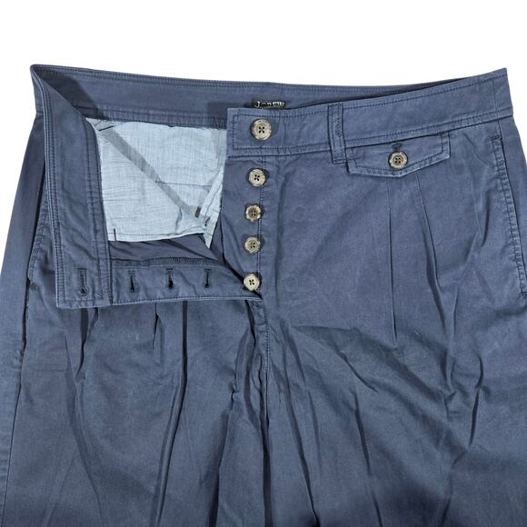 J. Crew Pleated button-front pant in chino Navy 12 NWT - Picture 4 of 10